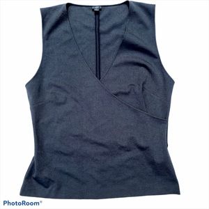 NWT J. CREW 365 Wrap V-Neck Tank Top Black XL